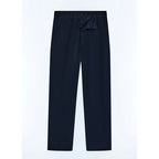 Straight Cotton Serge Chinos - Navy Blue