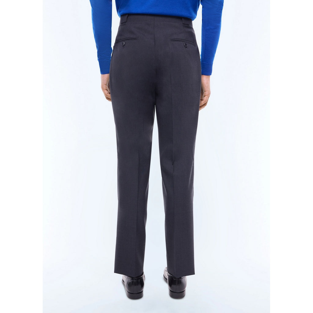 Pantalon Droit En Laine Certifiée - Gris Foncé