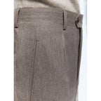 Pantalon Droit En Laine Certifiée - Brun