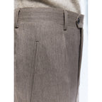 Pantalón recto de lana certificada - Marrón