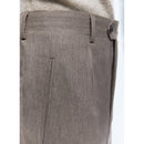 Pantalón recto de lana certificada - Marrón