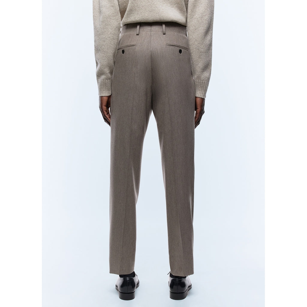 Pantalon Droit En Laine Certifiée - Brun