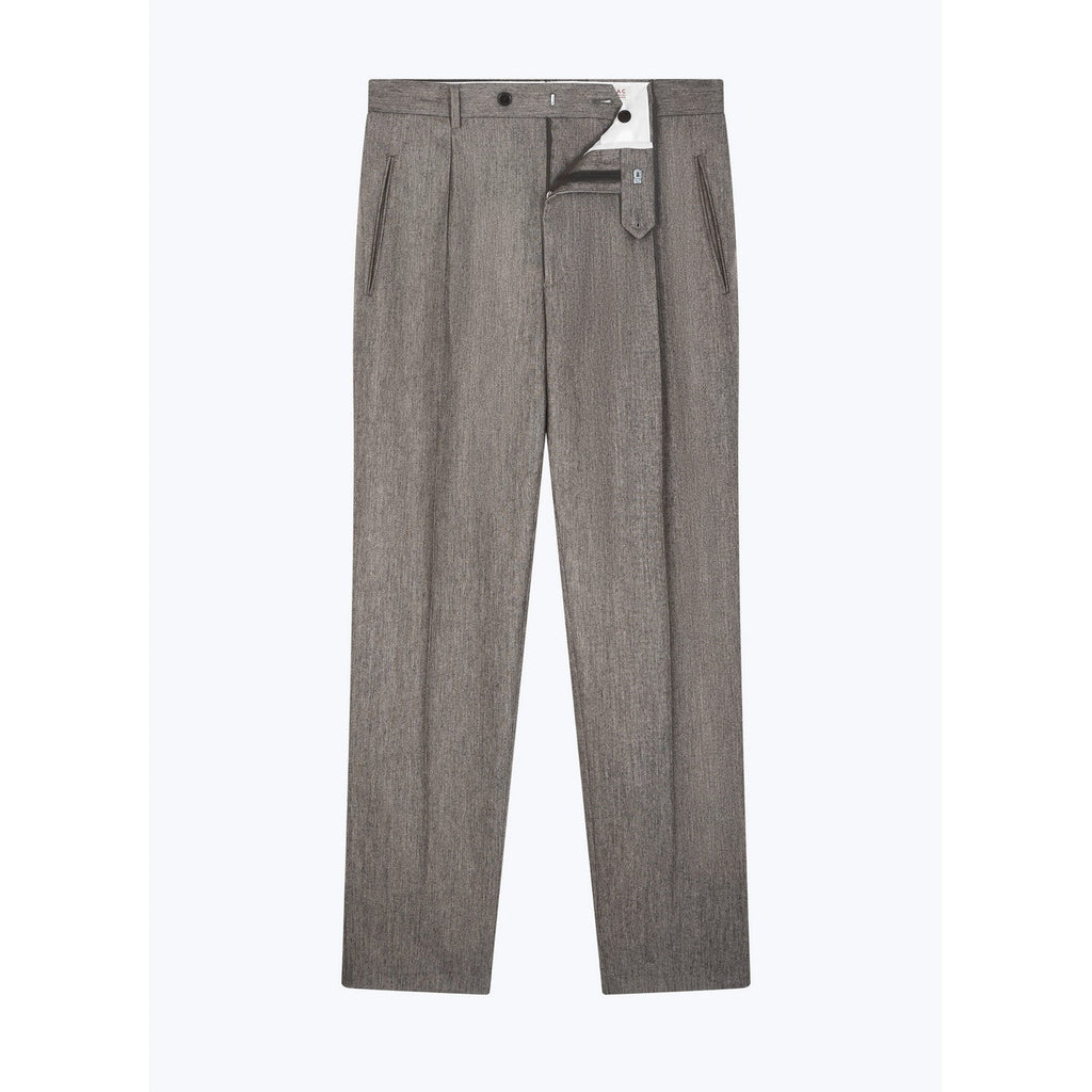 Pantalón recto de lana certificada - Marrón