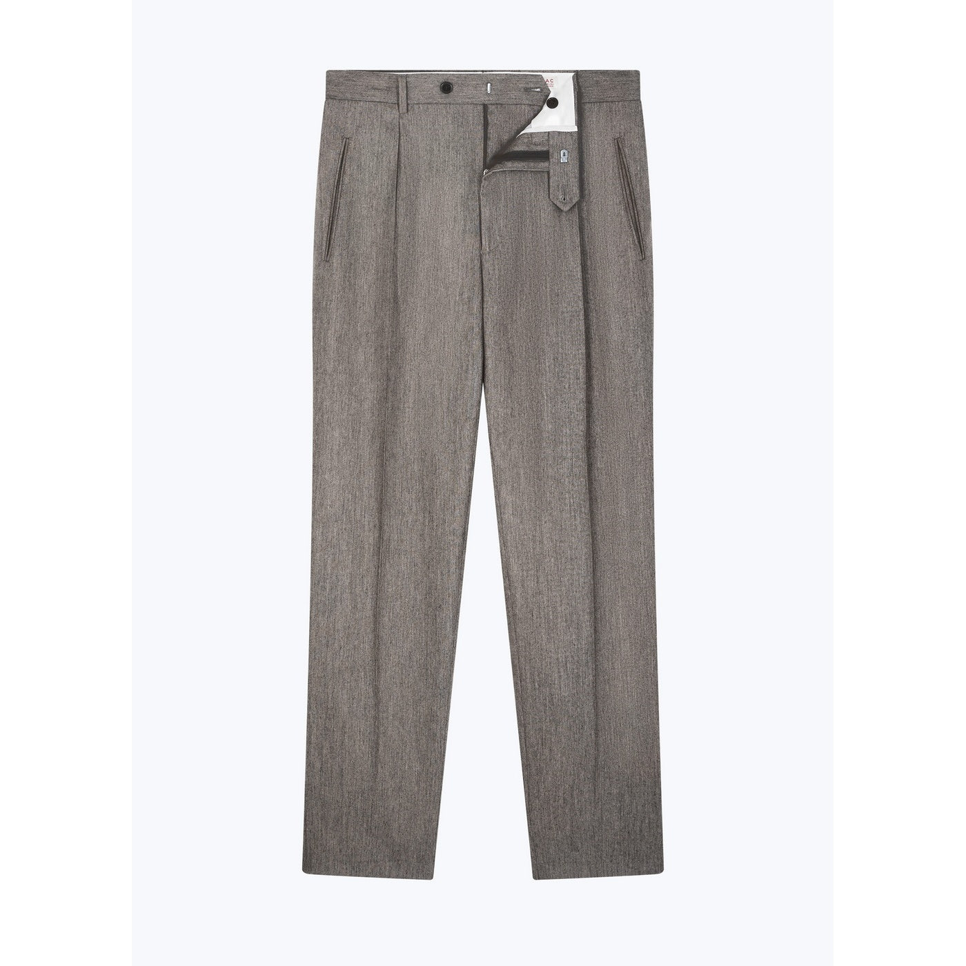Pantalón recto de lana certificada - Marrón