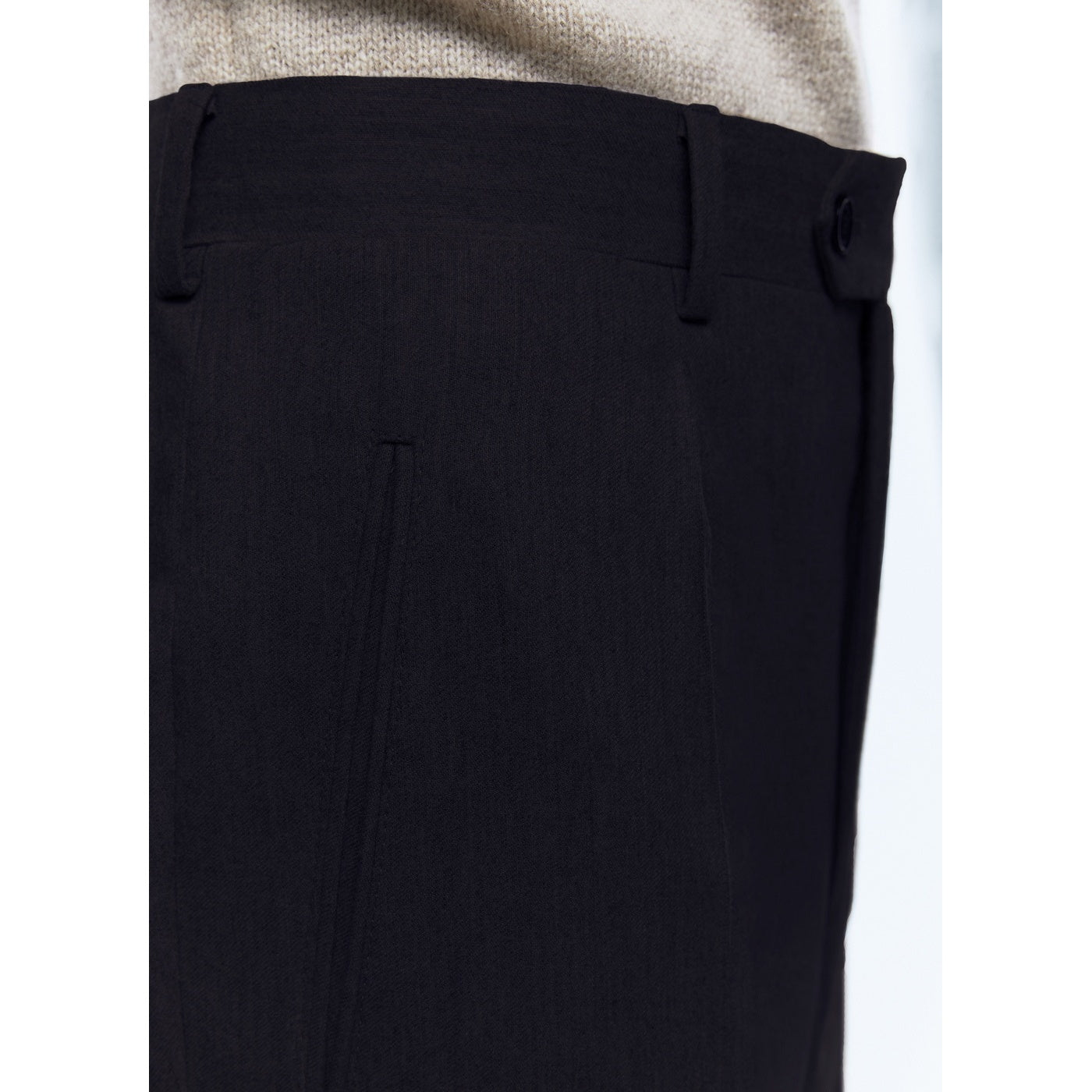 Pantalón recto de franela de lana - Azul