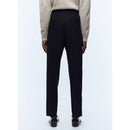 Straight Wool Flannel Trousers - Blue