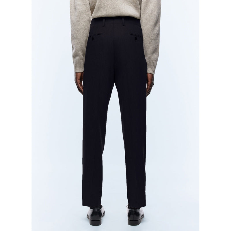 Straight Wool Flannel Trousers - Blue