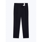 Gerade Hose aus Wollflanell - Blau