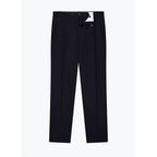 Pantalón recto de franela de lana - Azul