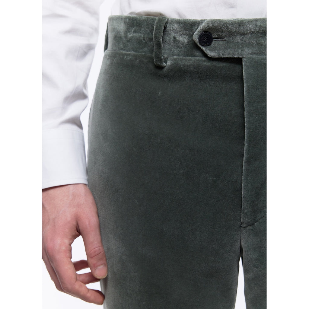 Velvet Suit Trousers - Sage Green