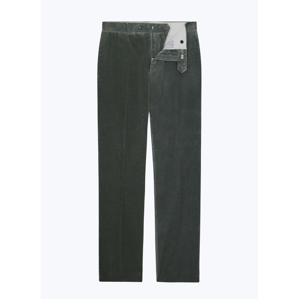 Velvet Suit Trousers - Sage Green