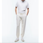 Certified Wool And Cotton Joggers - Ecru