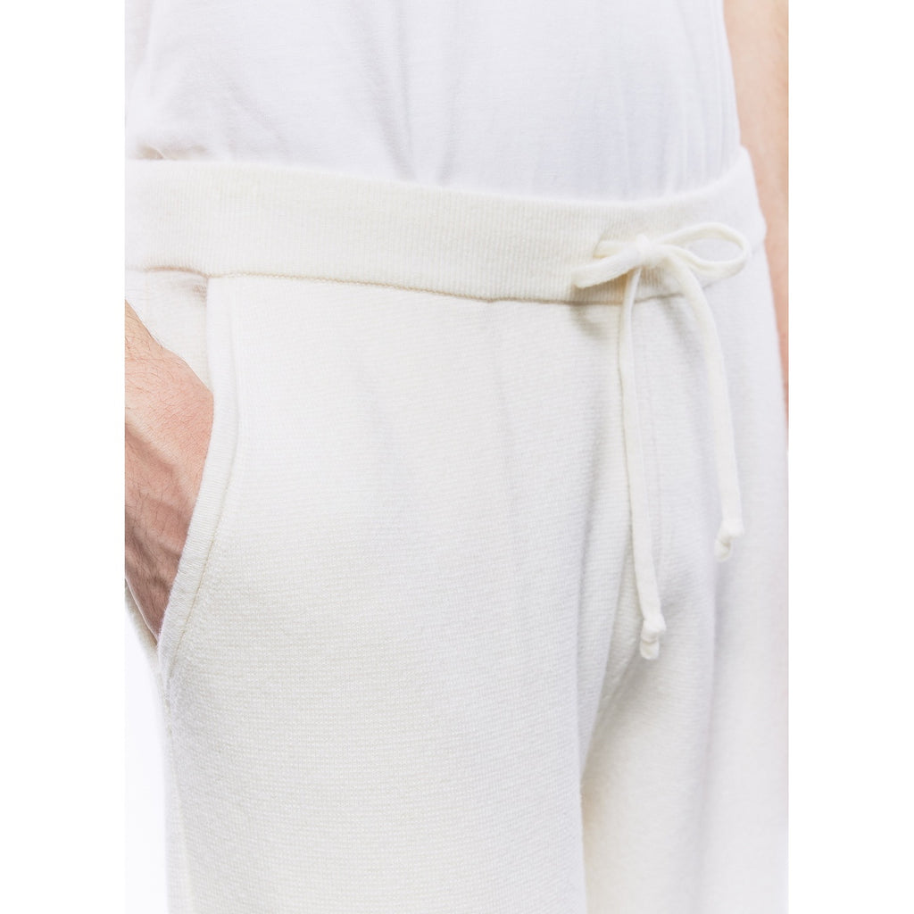 Certified Wool And Cotton Joggers - Ecru