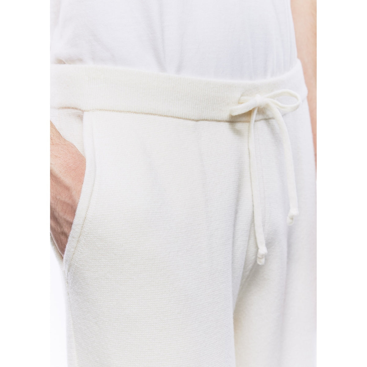 Certified Wool And Cotton Joggers - Ecru