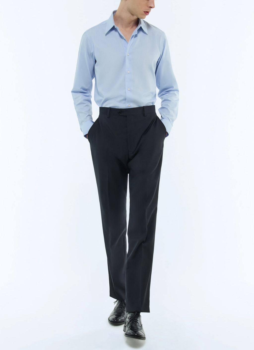 Plain Suit Trousers - Navy