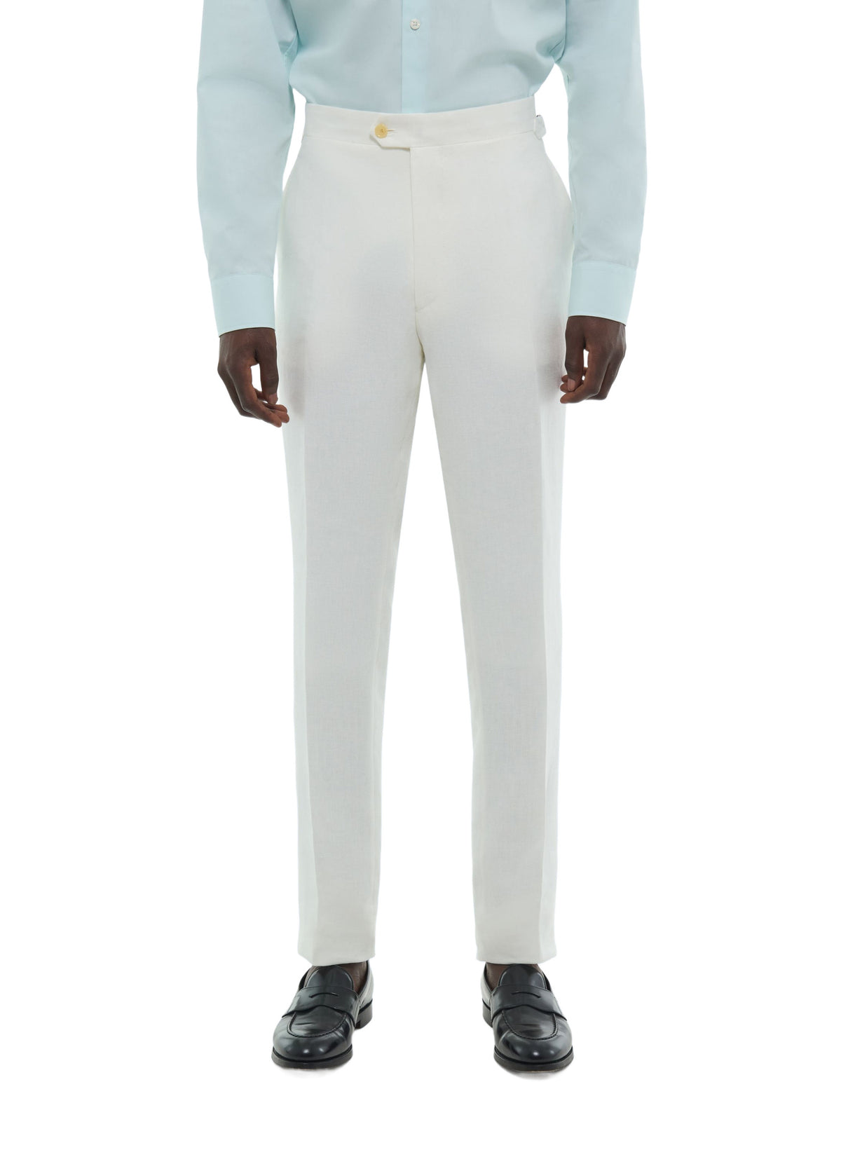 Pantalon En Lin Sans Pinces - Blanc