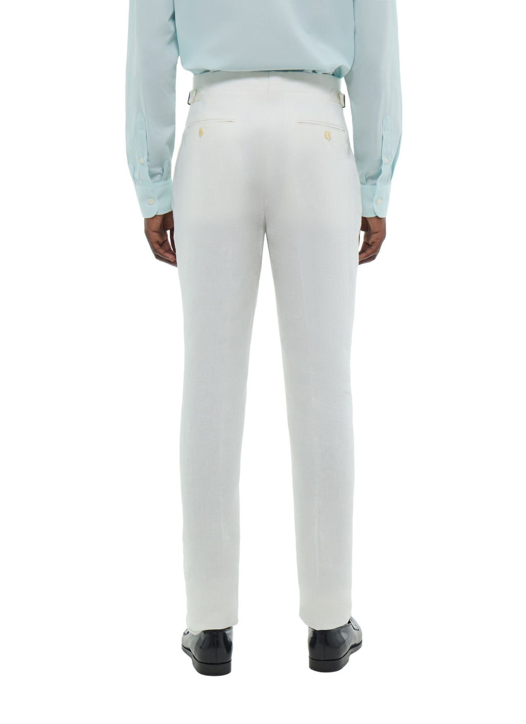 Pantalon En Lin Sans Pinces - Blanc