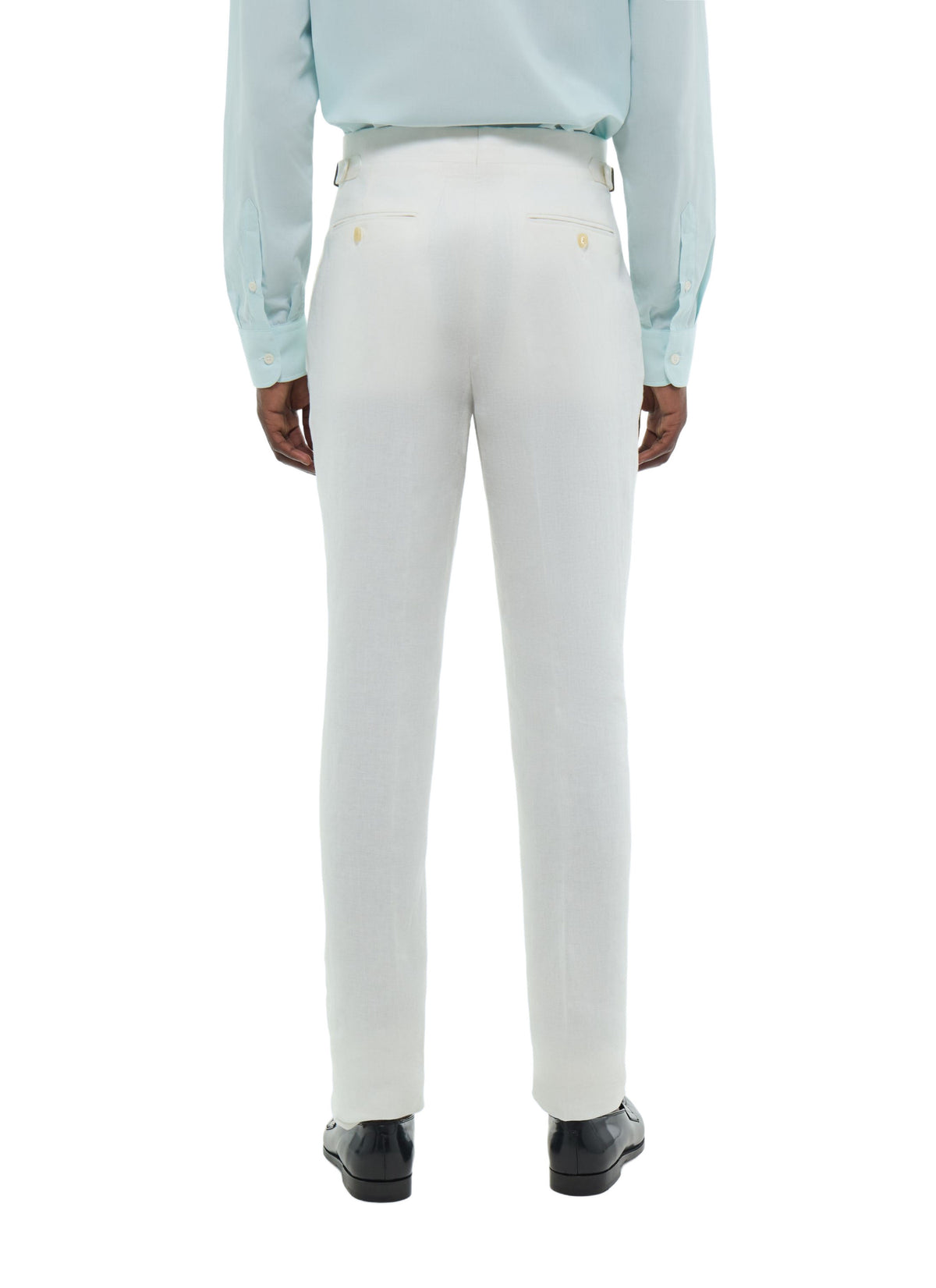 Pantalon En Lin Sans Pinces - Blanc
