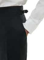 Pantalon En Lin Sans Pinces - Noir