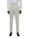 Pantalon En Seersucker Rayé - Vert Pâle