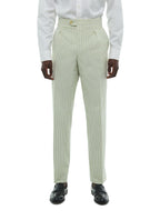 Pantalon En Seersucker Rayé - Vert Pâle