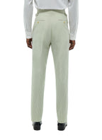 Pantalon En Seersucker Rayé - Vert Pâle