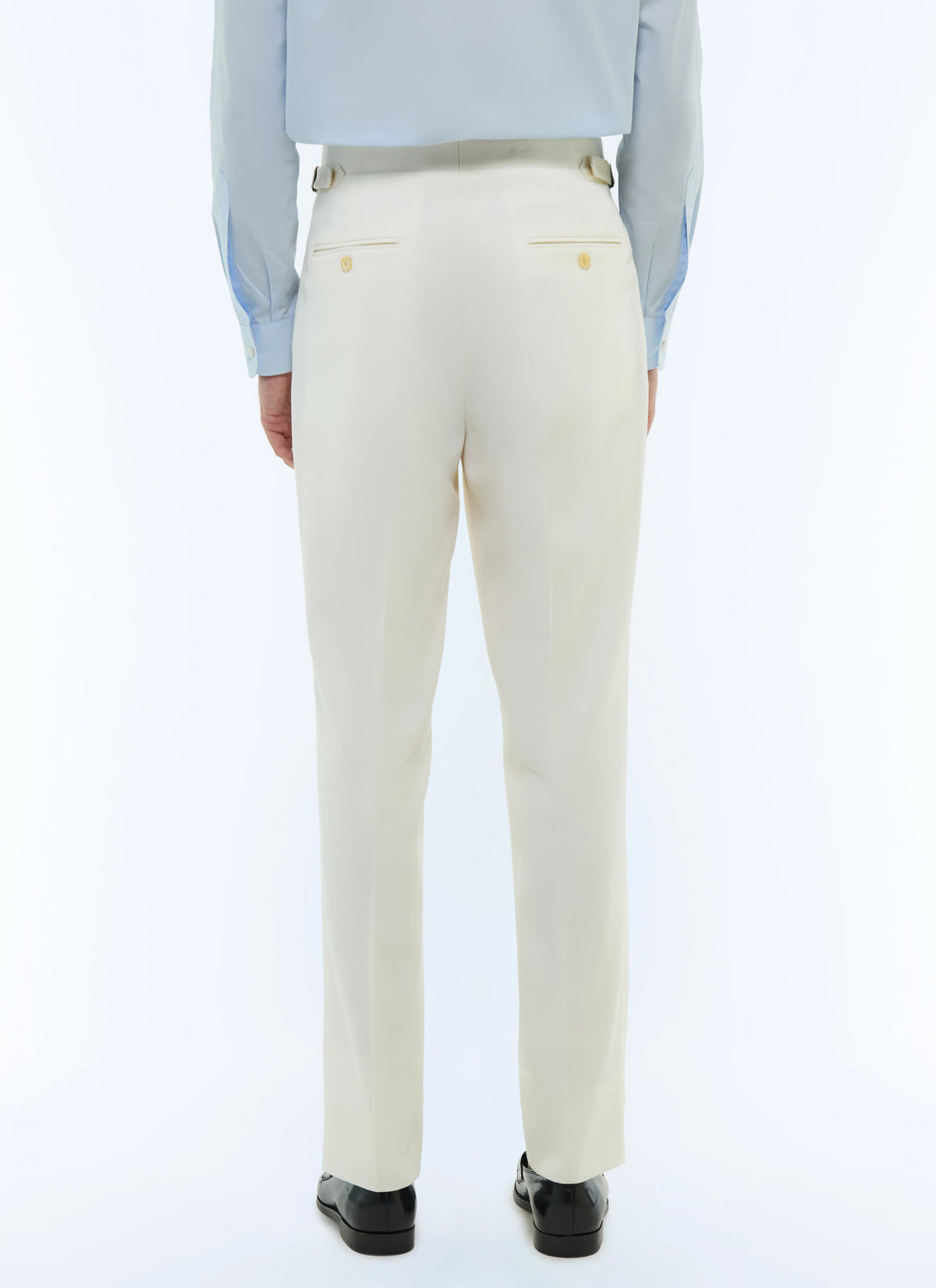 Pantalon À Pli En Twill Épais - Écru