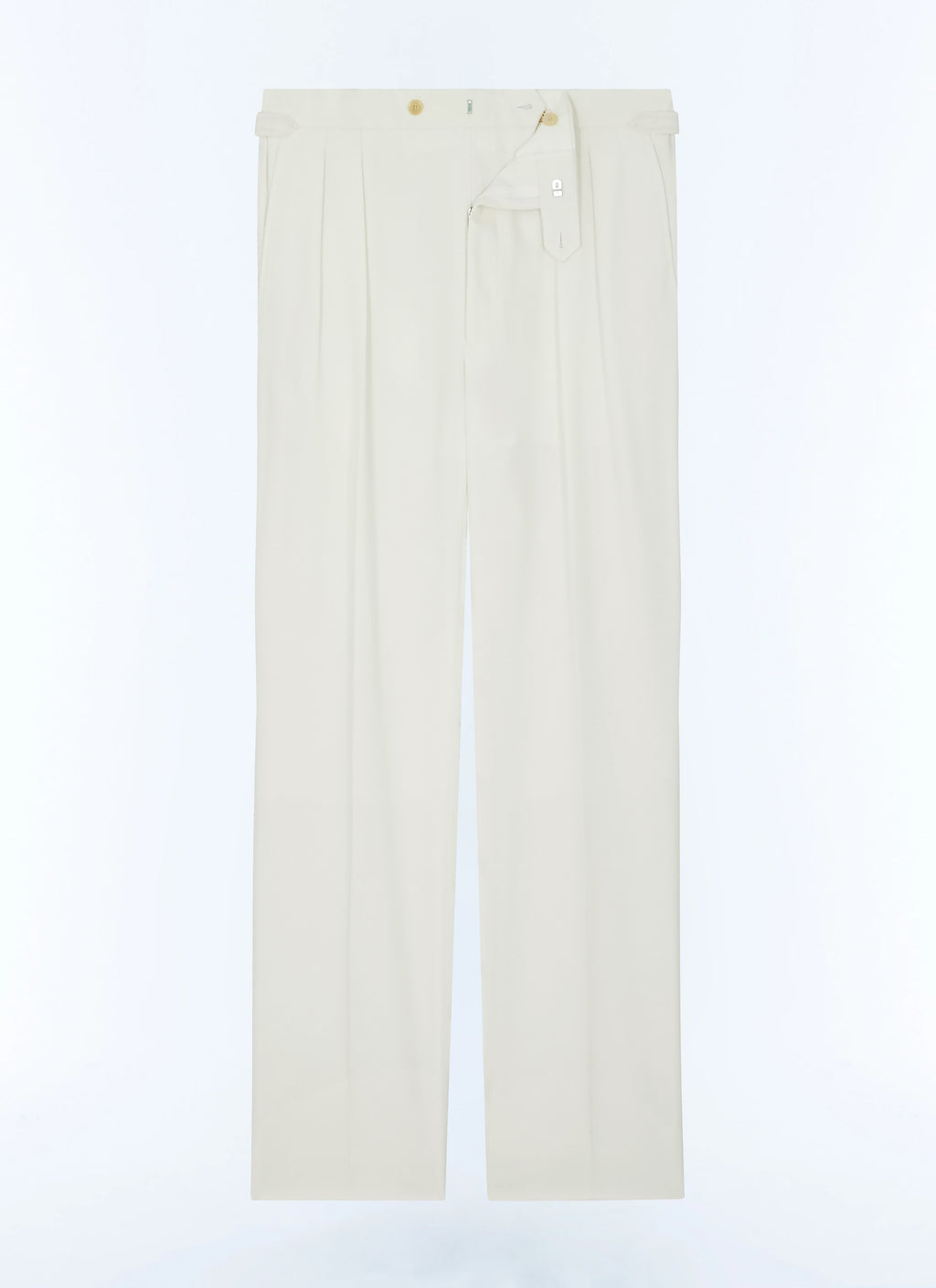 Pantalon À Pli En Twill Épais - Écru