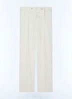 Pantalon À Pli En Twill Épais - Écru
