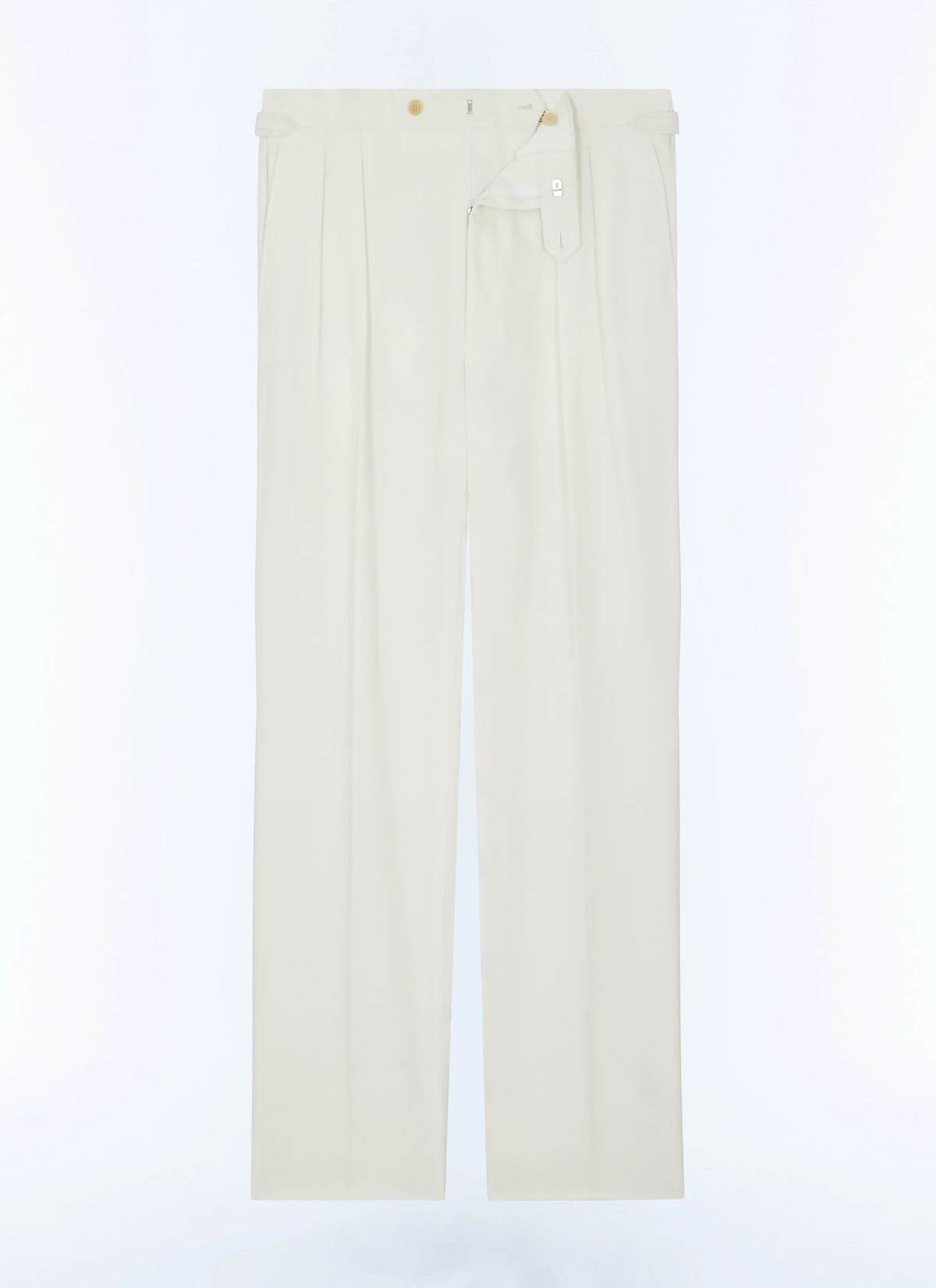 Pantalon À Pli En Twill Épais - Écru