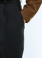 Pantalon Large À Pli En Laine - Anthracite