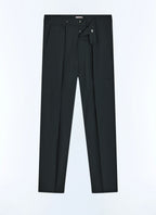 Pantalon Large À Pli En Laine - Anthracite