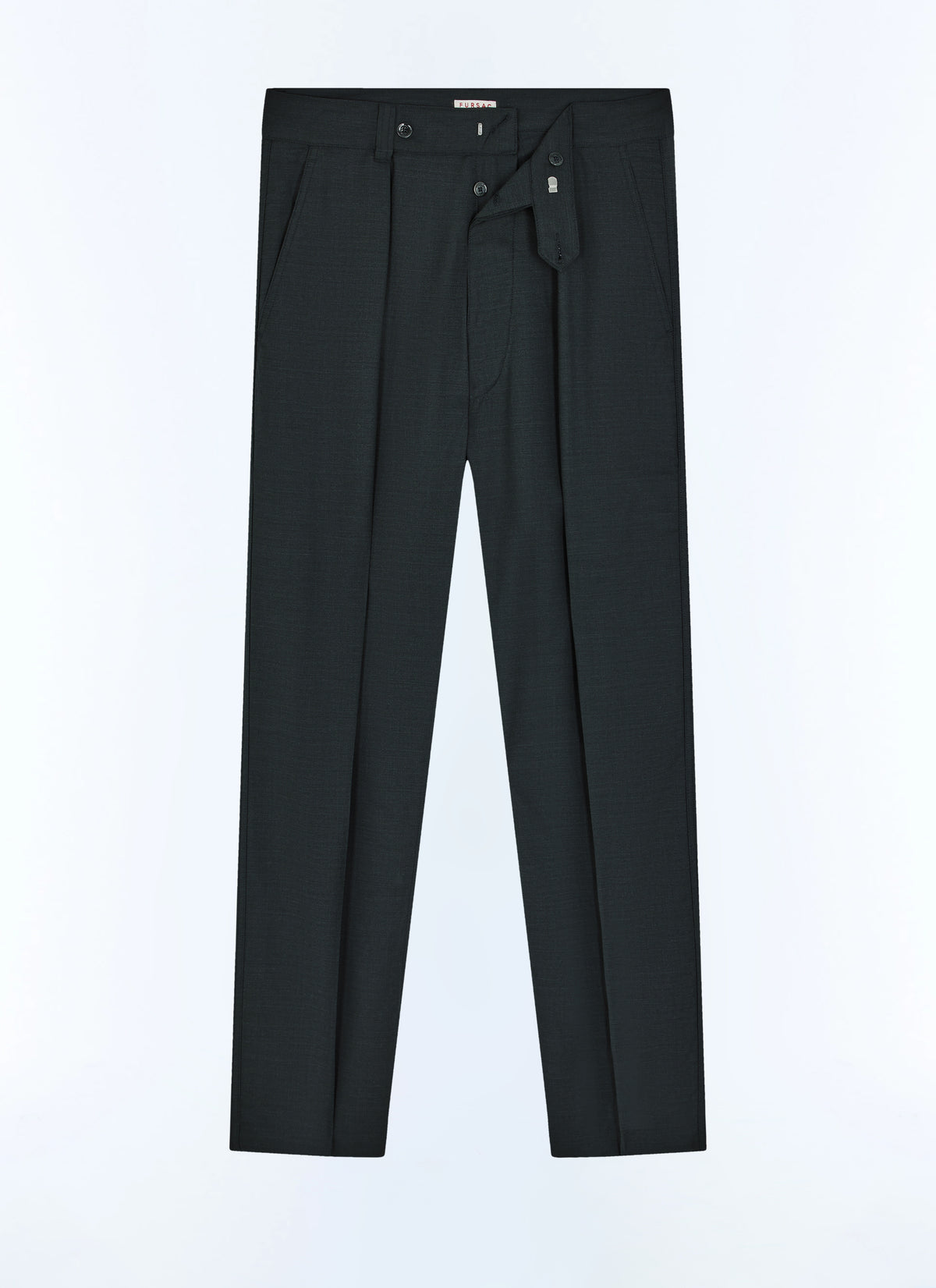 Pantalon Large À Pli En Laine - Anthracite