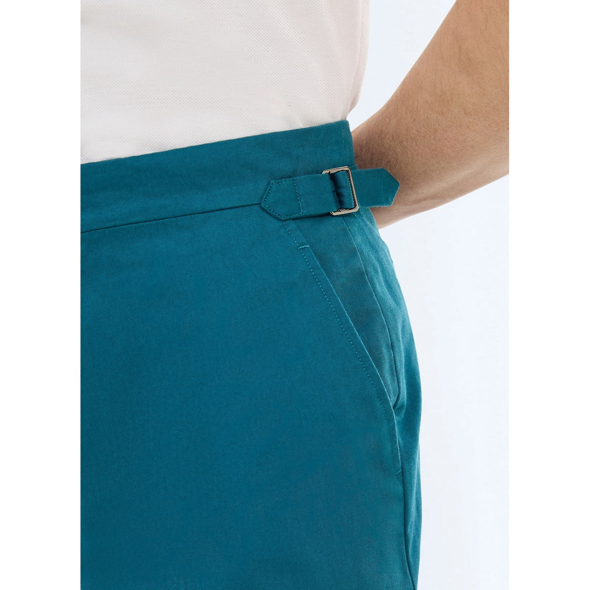 Fitted Cotton Canvas Chinos - Prussian Blue