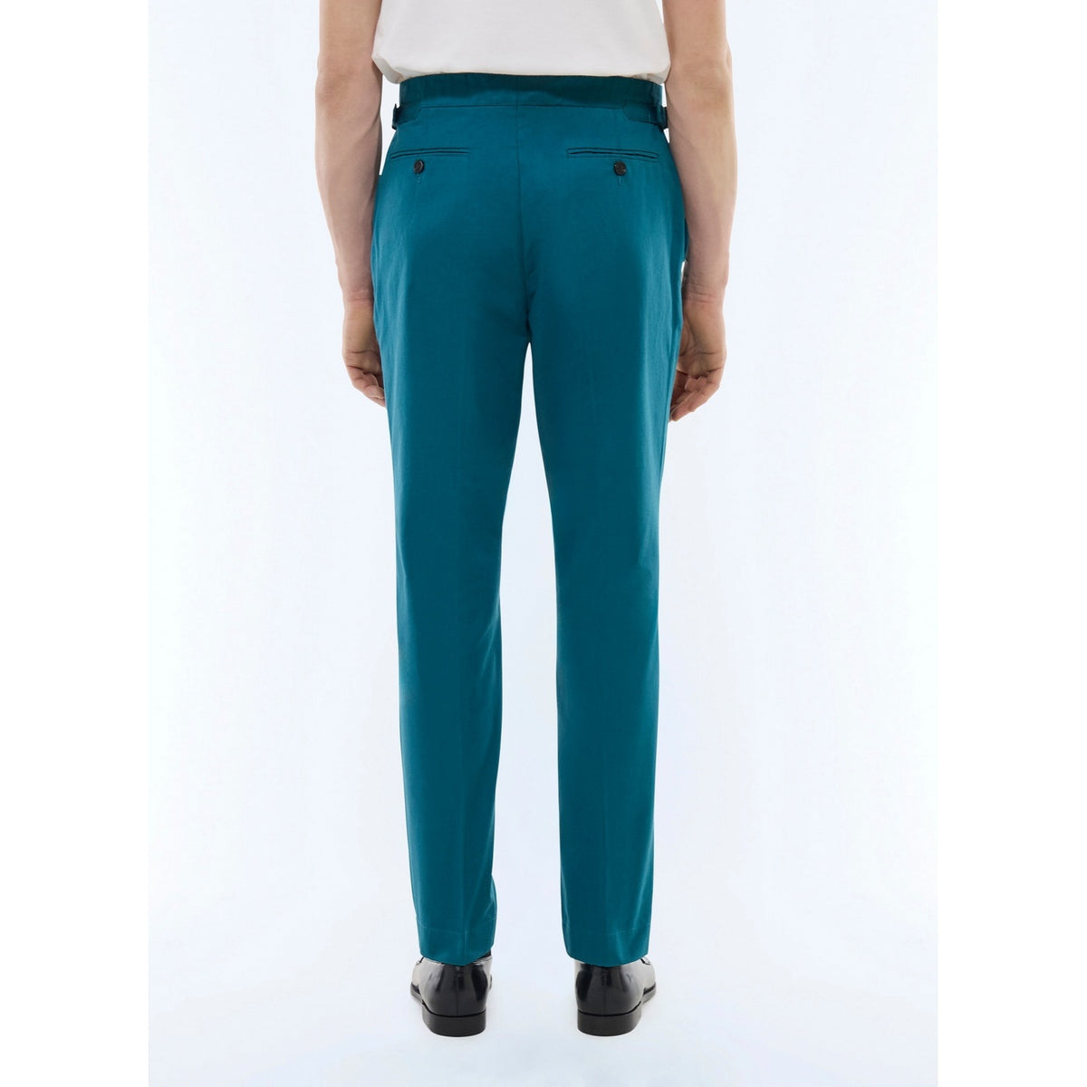 Fitted Cotton Canvas Chinos - Prussian Blue