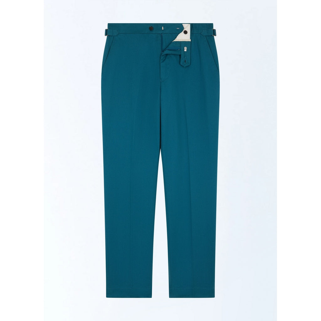 Fitted Cotton Canvas Chinos - Prussian Blue