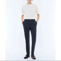 Pantalon Élastiqué En Toile De Coton - Bleu Marine