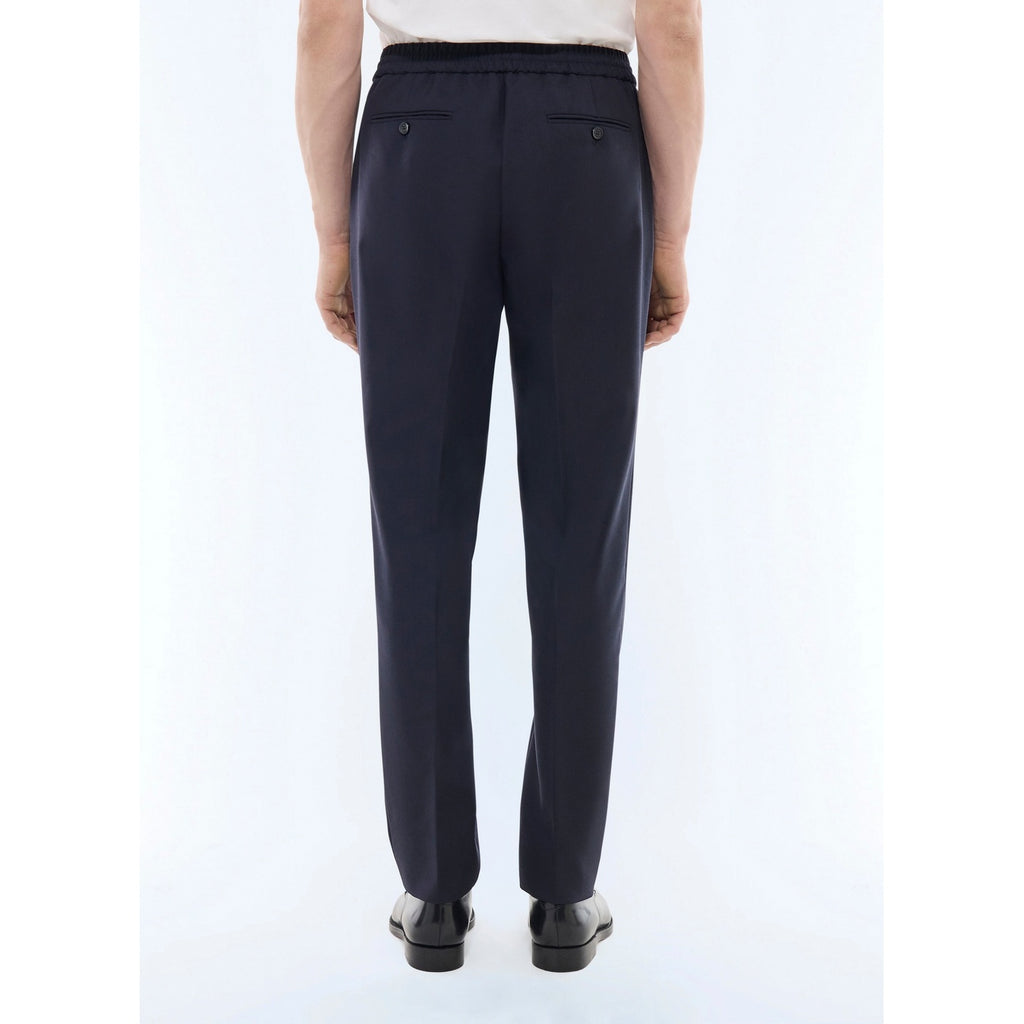 Pantalon Élastiqué En Toile De Coton - Bleu Marine