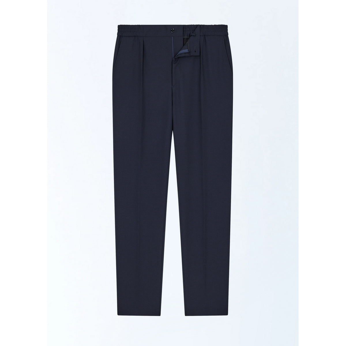 Pantalon Élastiqué En Toile De Coton - Bleu Marine