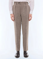 Pantalon À Plis À Chevrons - Marron