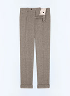 Pantalon À Plis À Chevrons - Marron