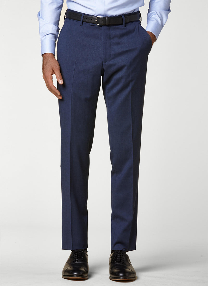 Fursac - Serge Pantalones de Traje I-Stretch Azul Cambiable - Petrole