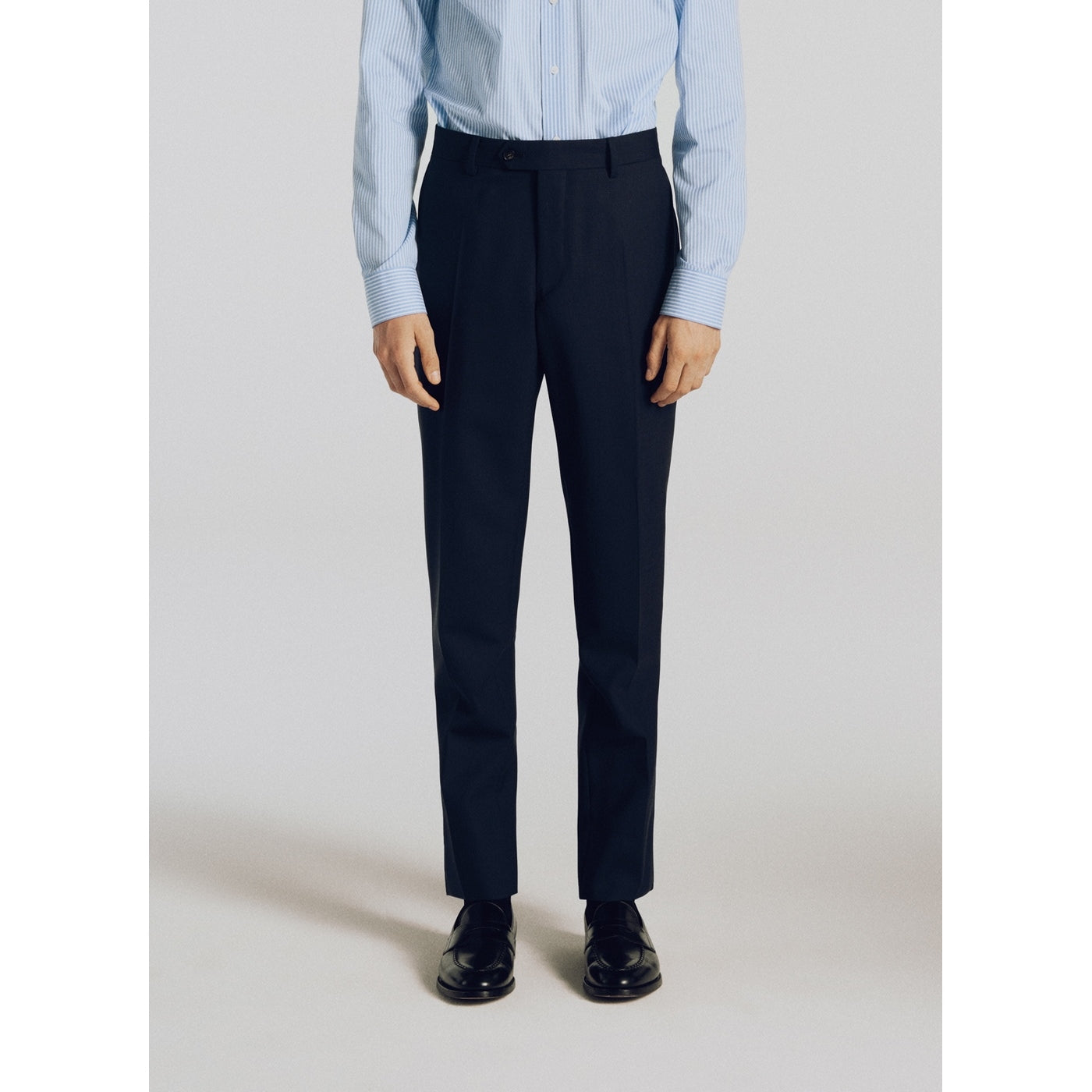 Fursac - Pantalón de traje de lona resistente a las arrugas - Azul marino