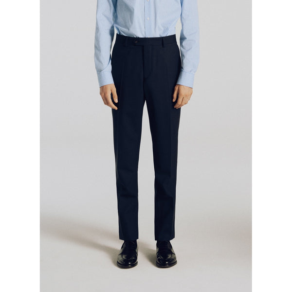 Fursac - Pantalón de traje de lona resistente a las arrugas - Azul marino