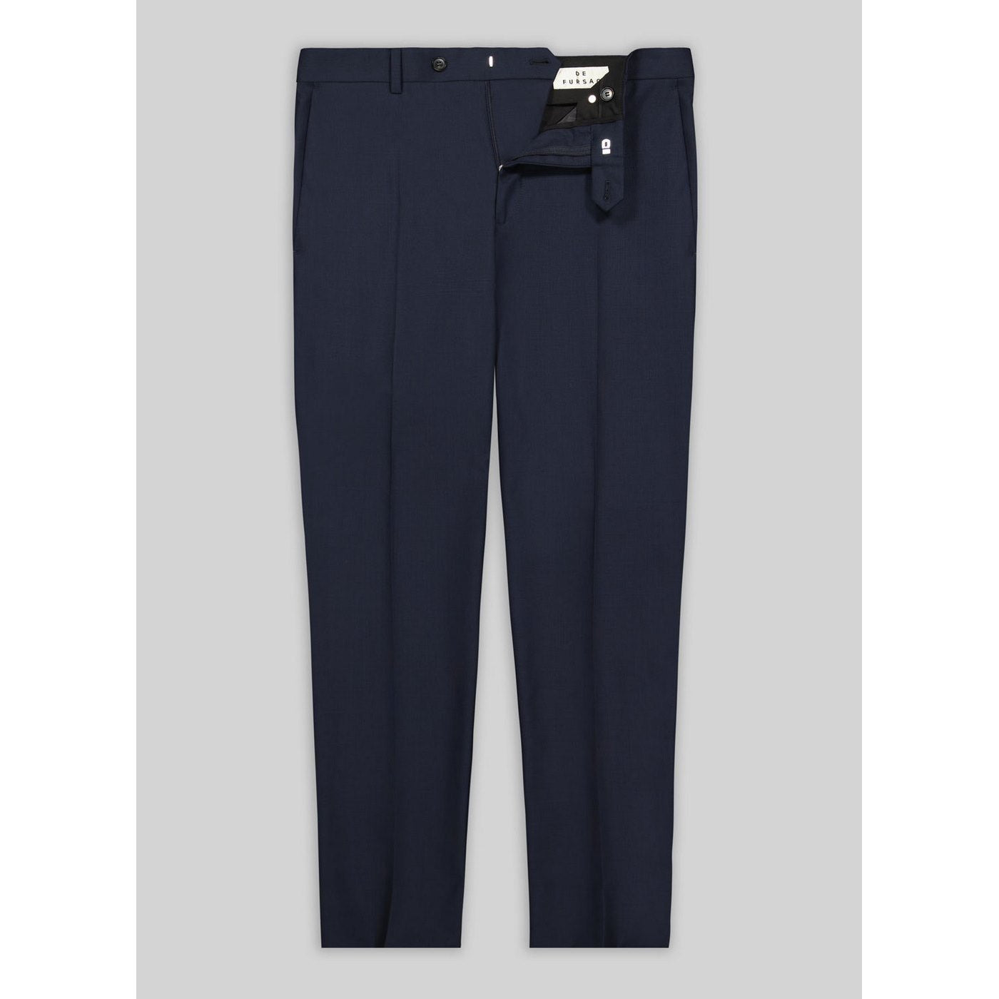 Fursac - Pantalón de traje de lona resistente a las arrugas - Azul marino