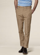 Pantalon Armuré Fantaisie Lin - Sable