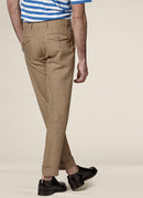 Pantalon Armuré Fantaisie Lin - Sable