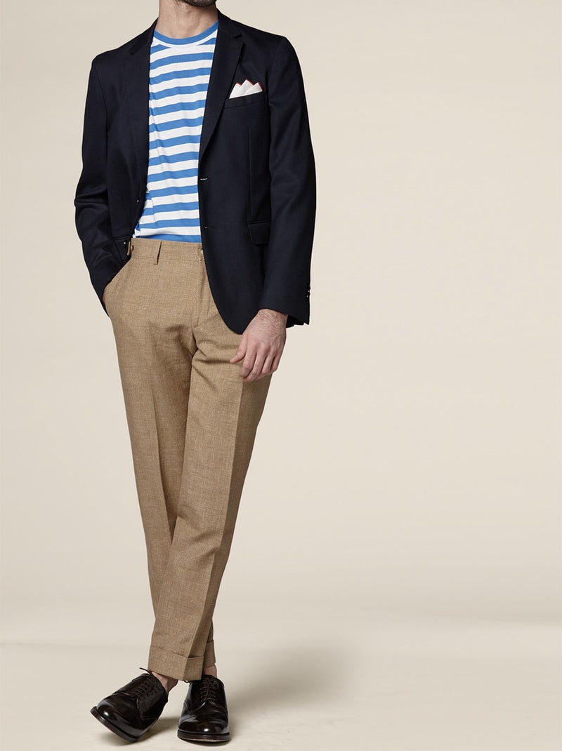 Pantalon Armuré Fantaisie Lin - Sable