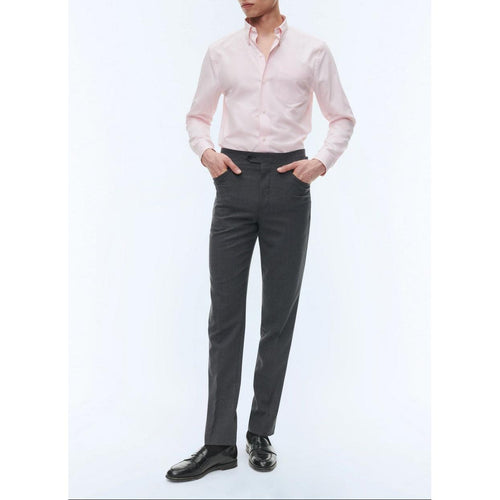 Pantalon Gris En Toile De Laine Fresco - Gris