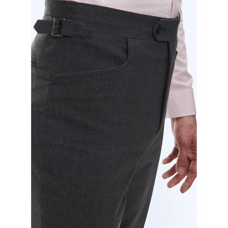 Pantalon Gris En Toile De Laine Fresco - Gris